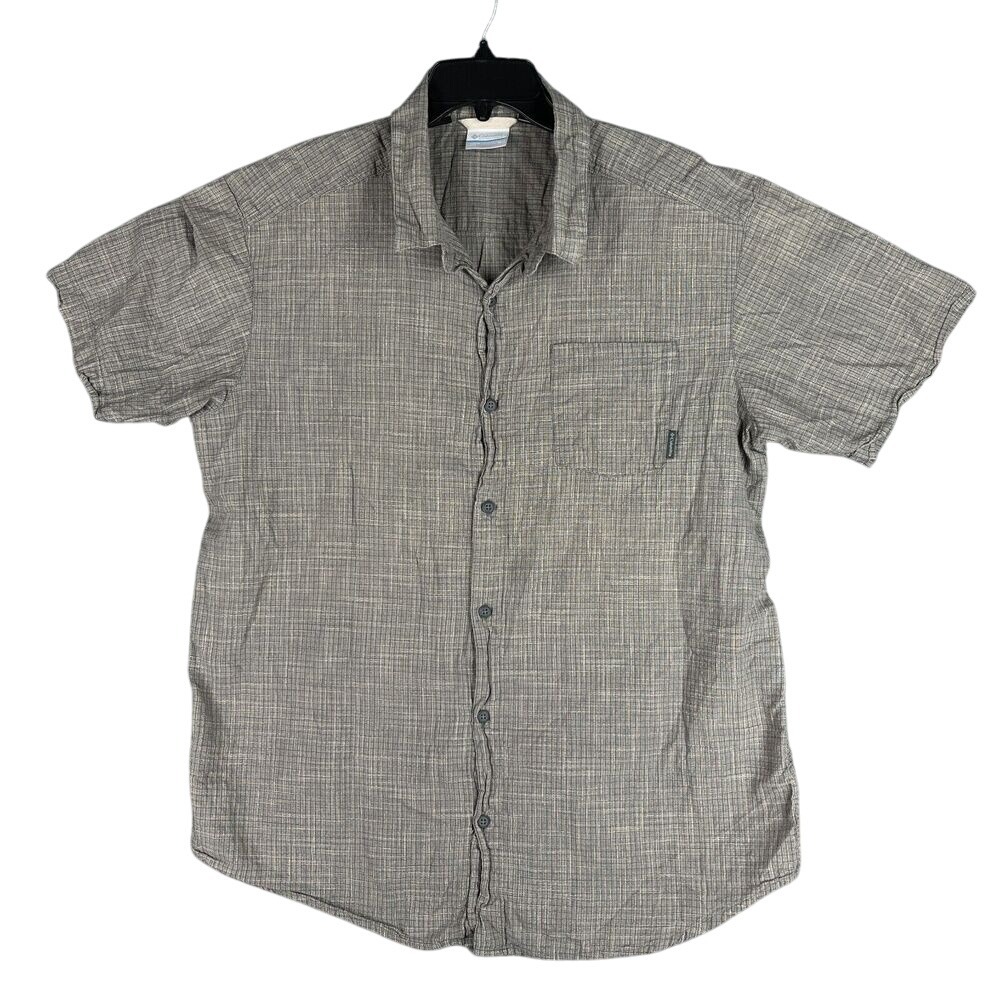 Columbia Short Sleeve Shirt Men XL Button Front Outdoor Travel Trail Casual